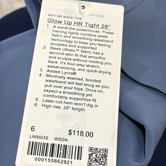 Lululemon Glow Up Super-High-Rise Tight 28" Washed Denim size 6 NWT Blue legging - Picture 3 of 8